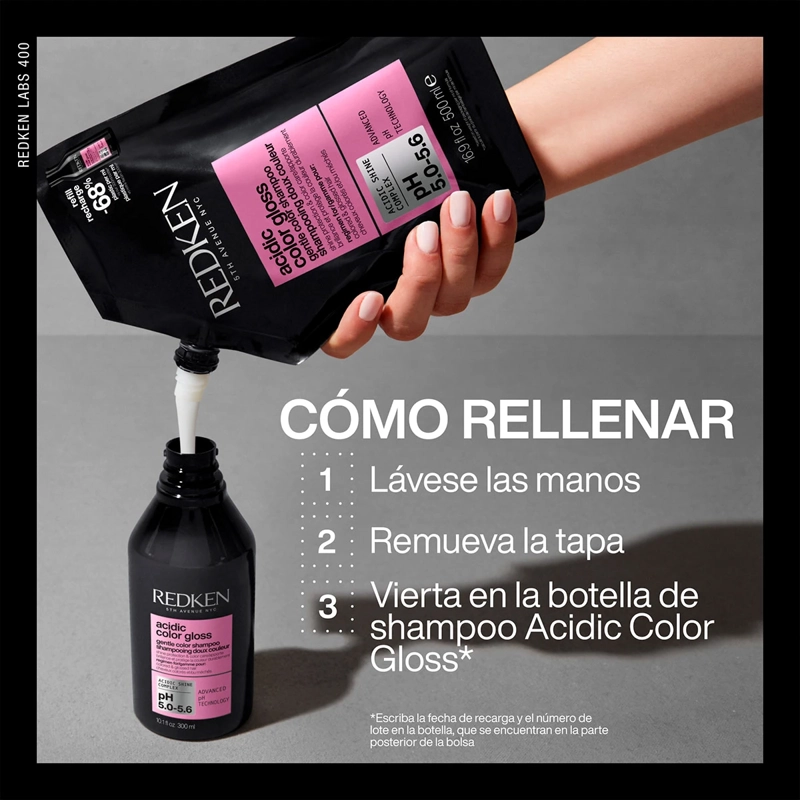 REFILL SHAMPOO REDKEN CUIDADO COLOR ACIDIC COLOR GLOSS 500 ML  - 4