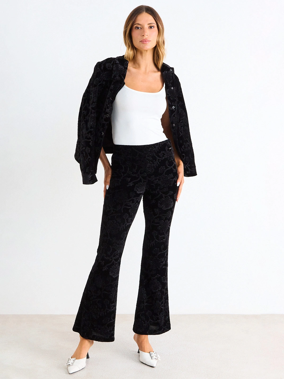 CALZA MUJER ASH FLARE FLORAL - 1
