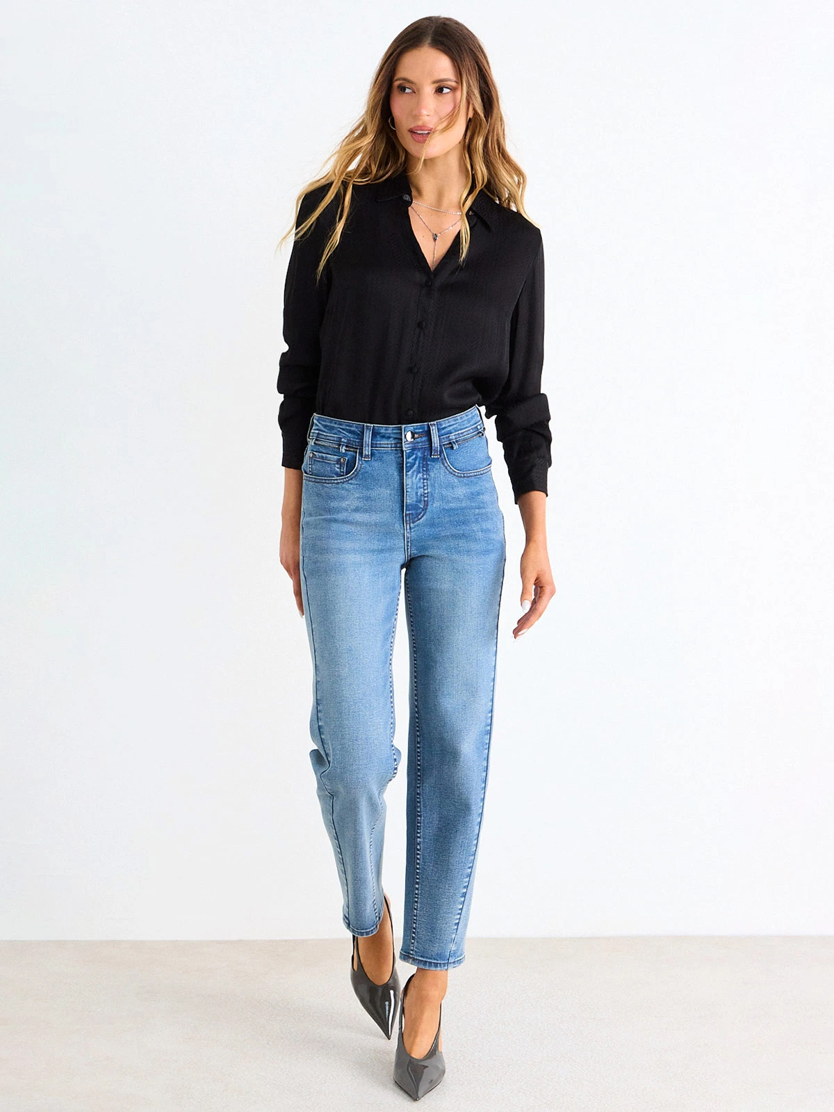 BLUSA MUJER ASH MANGA LARGA DISEÑO ESPIGA - 1