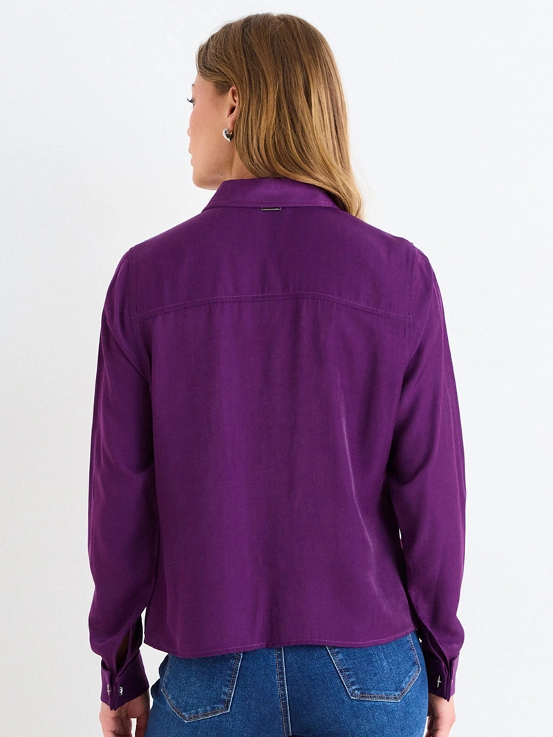 BLUSA MUJER ASH ALGODÓN MANGA LARGA CAMISERA - 4