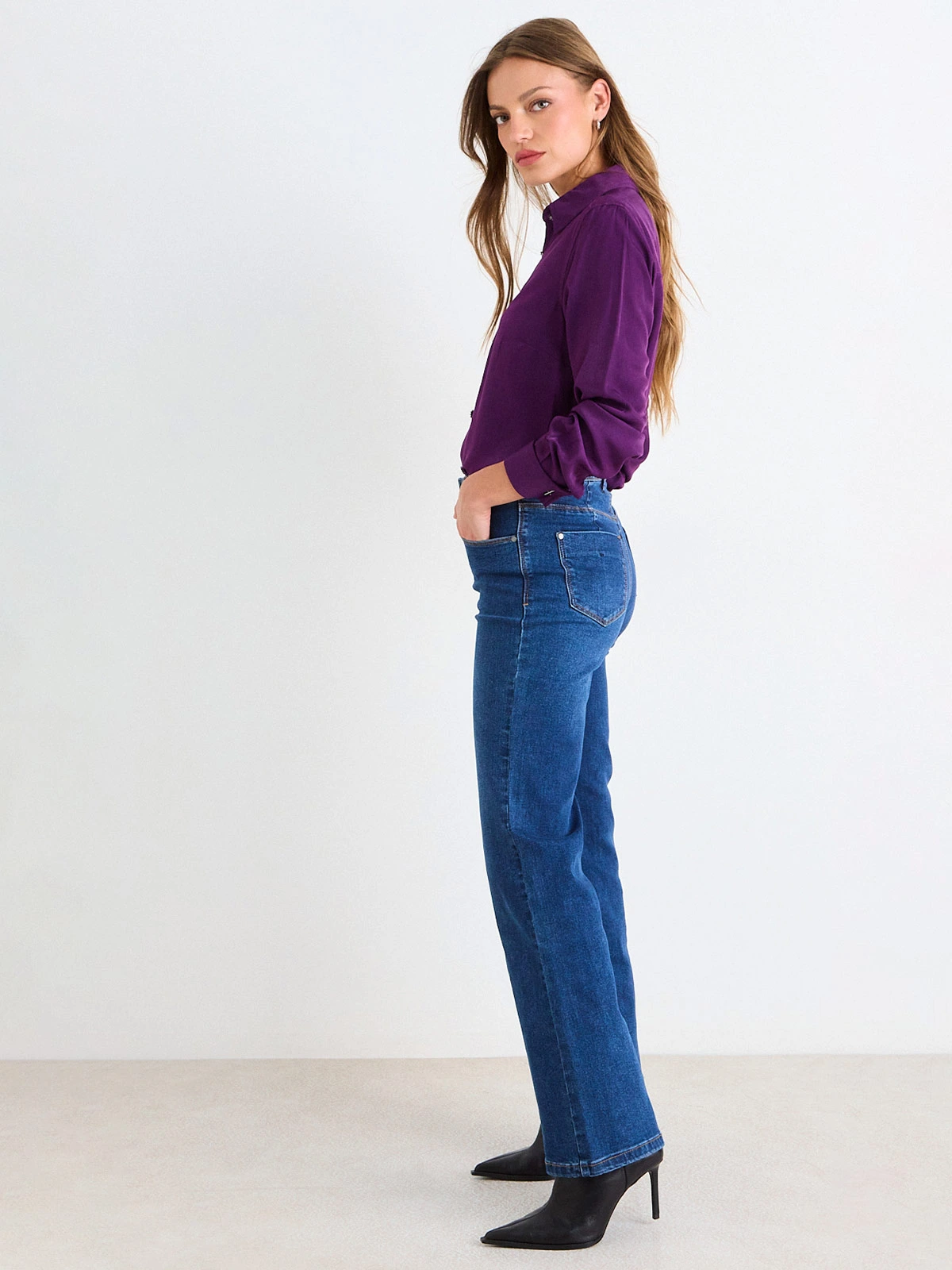 BLUSA MUJER ASH ALGODÓN MANGA LARGA CAMISERA - 2