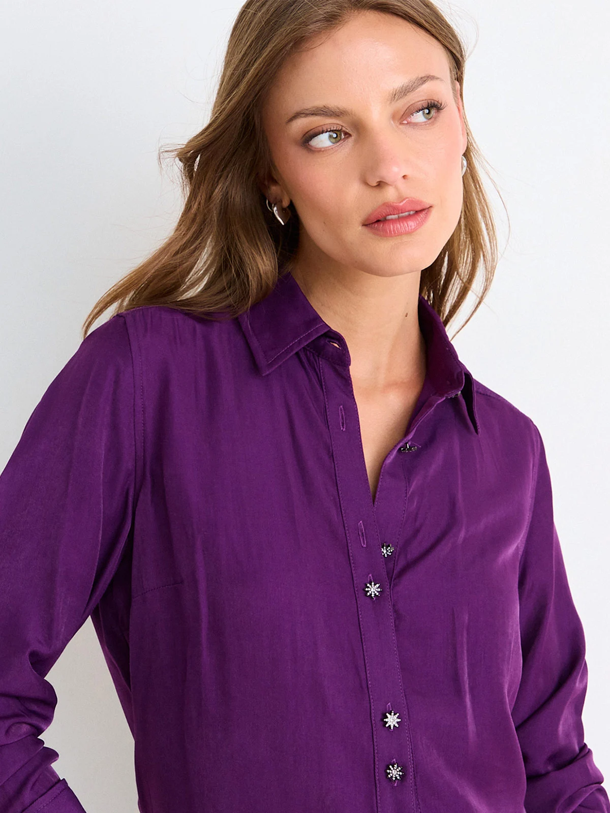 BLUSA MUJER ASH ALGODÓN MANGA LARGA CAMISERA - 5