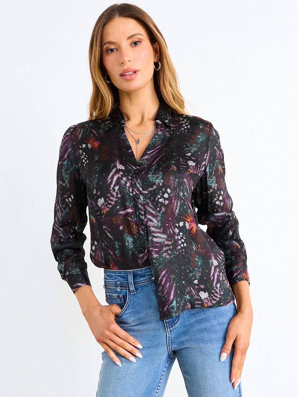 BLUSA MUJER ASH MANGA LARGA BOTONES - 3