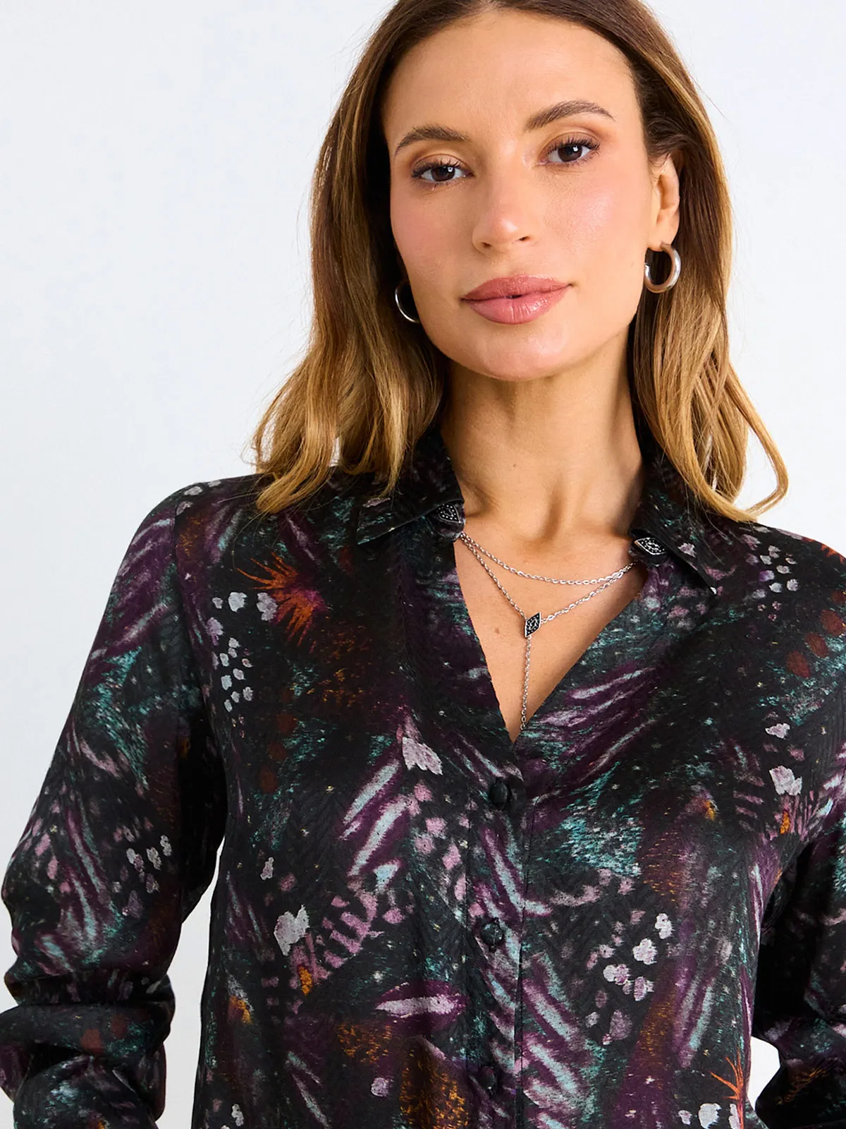 BLUSA MUJER ASH MANGA LARGA BOTONES - 5