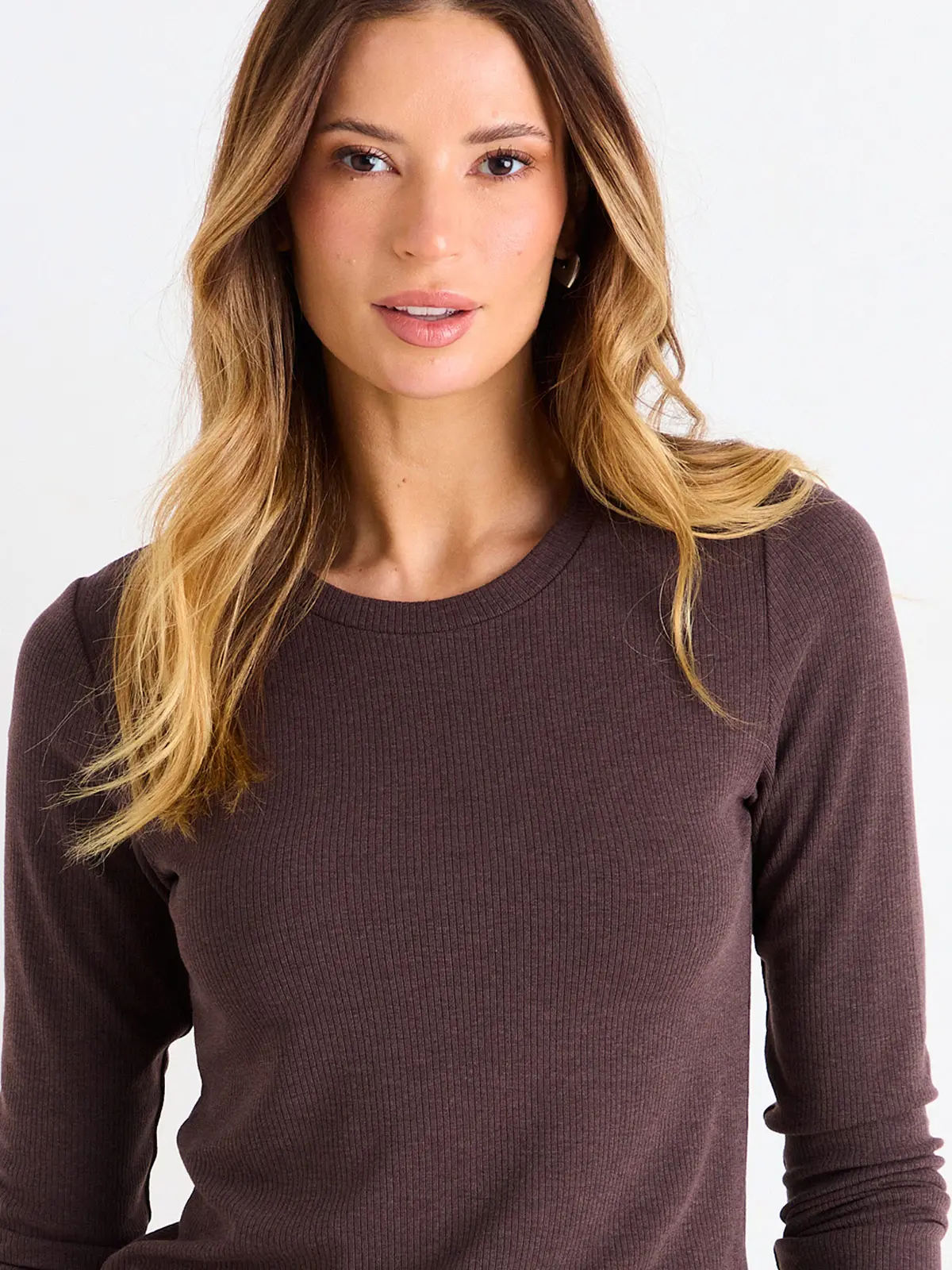 POLERA MUJER ASH CUELLO REDONDO MANGA LARGA LISA AJUSTADA - 5