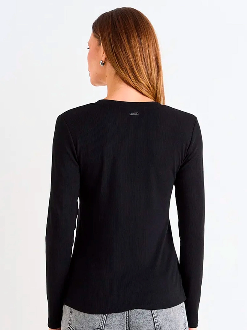POLERA MUJER ASH CUELLO REDONDO MANGA LARGA LISA AJUSTADA - 3