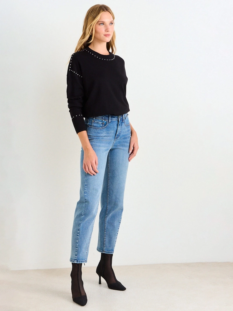 SWEATER MUJER ASH CUELLO REDONDO MANGA CAÍDA - 2