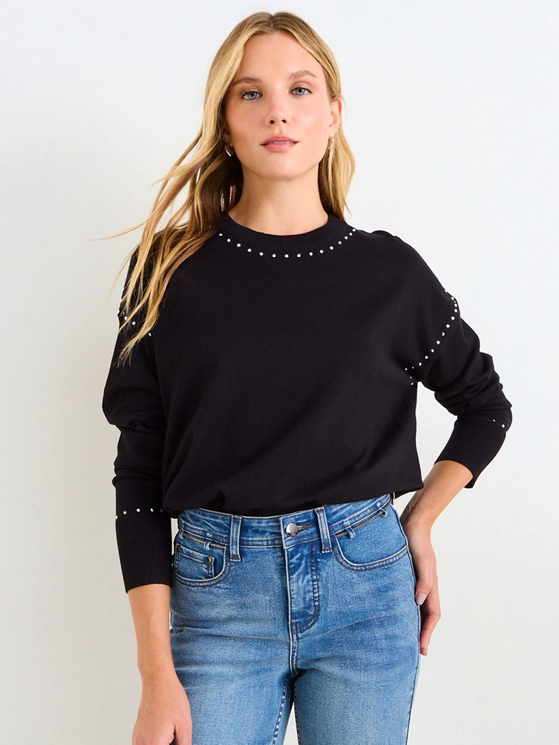SWEATER MUJER ASH CUELLO REDONDO MANGA CAÍDA - 3