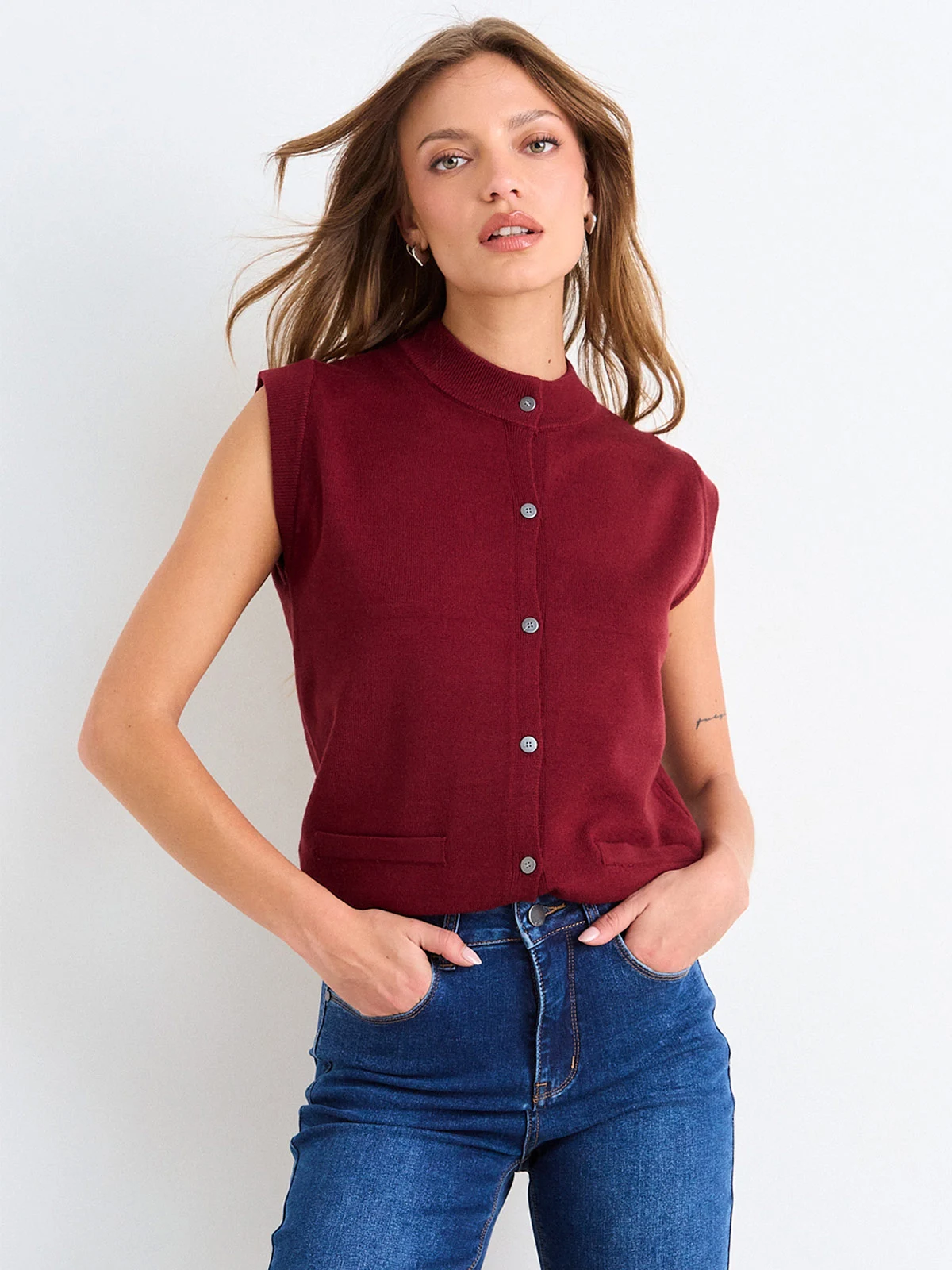 SWEATER MUJER ASH CUELLO REDONDO SIN MANGAS - 3