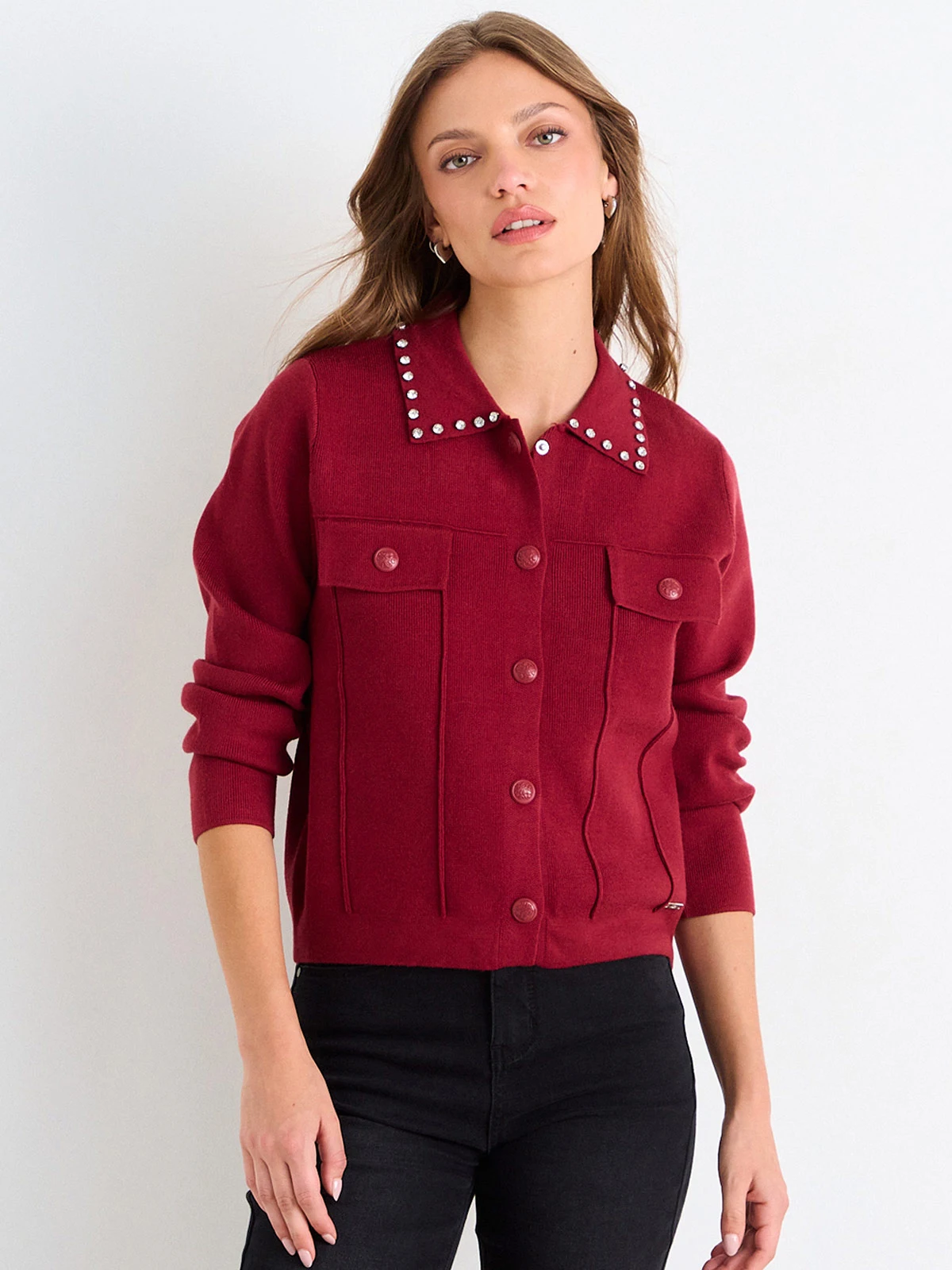 SWEATER MUJER ASH CUELLO CAMISERO MANGA LARGA - 3