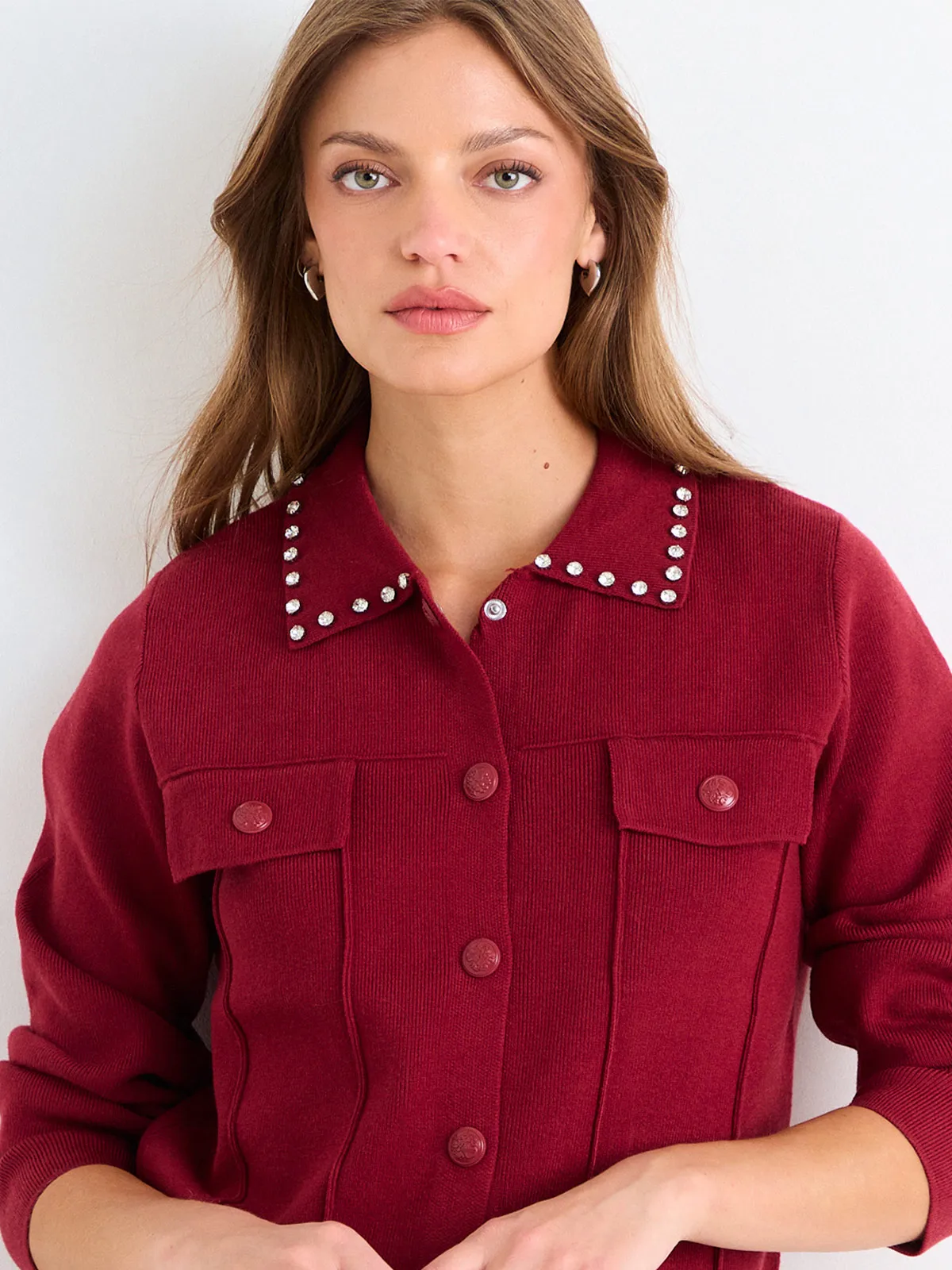 SWEATER MUJER ASH CUELLO CAMISERO MANGA LARGA - 5