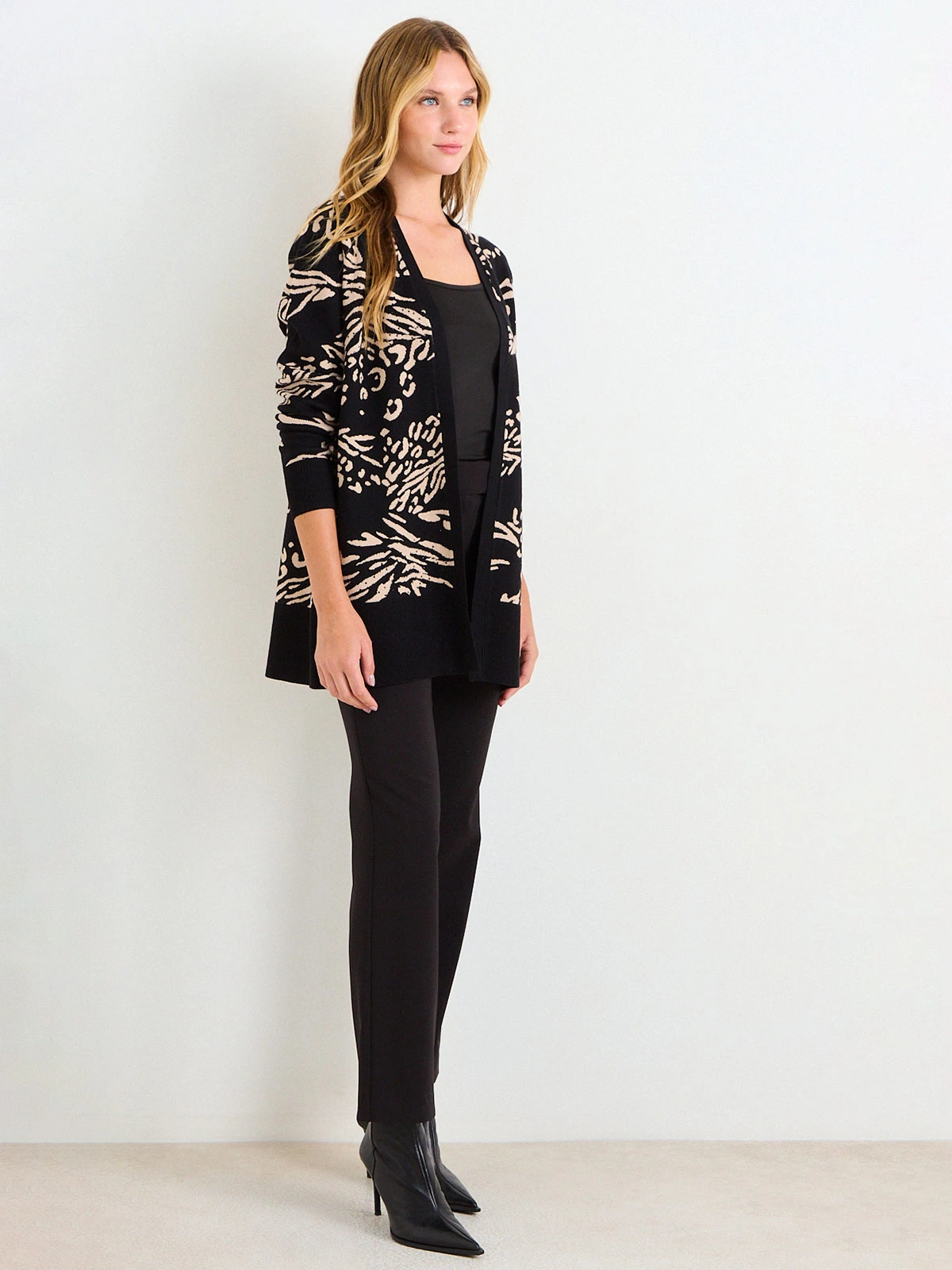 CARDIGAN MUJER ASH LARGO RIB ANCHO SIN BOTONES - 2