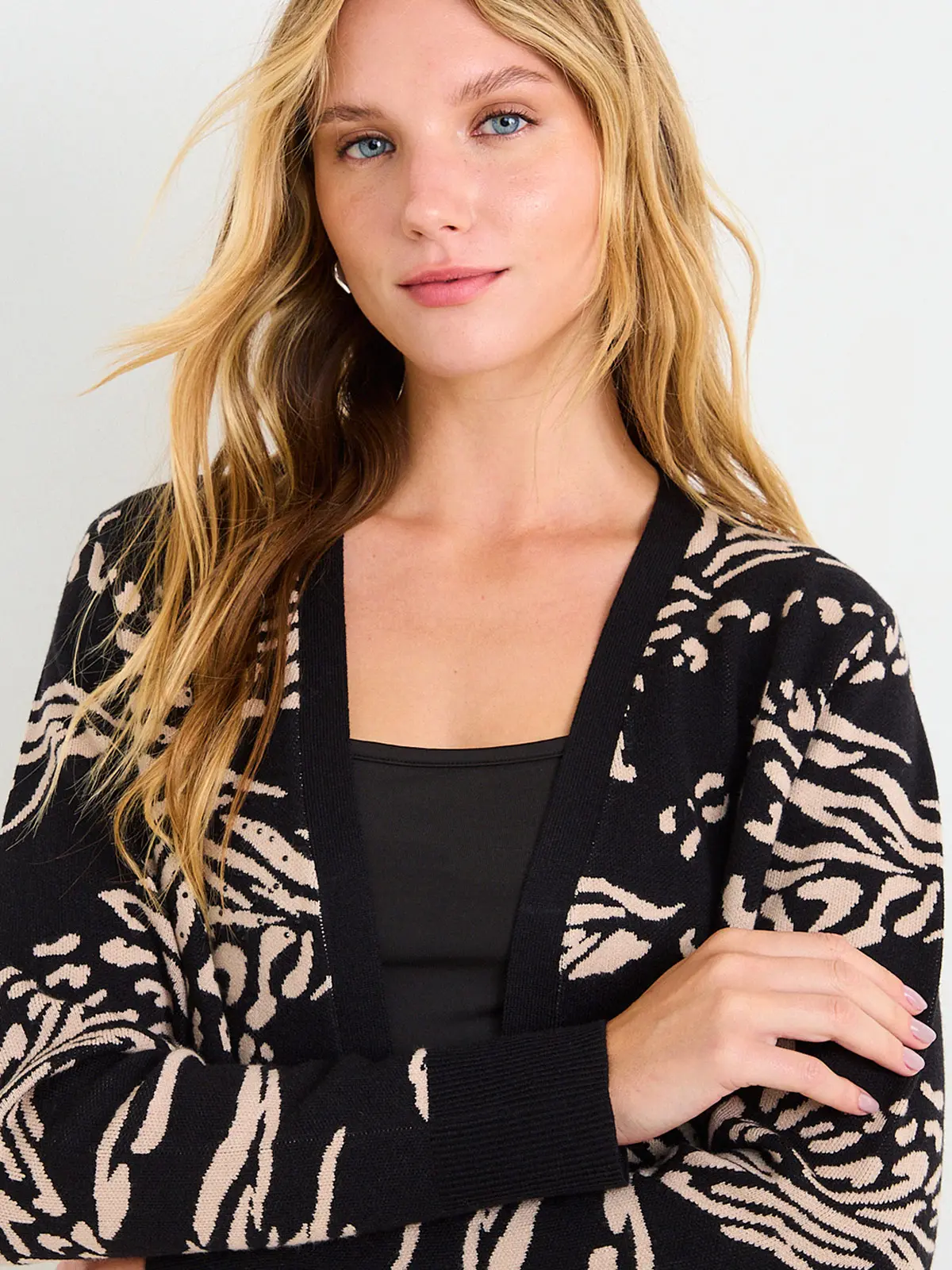 CARDIGAN MUJER ASH LARGO RIB ANCHO SIN BOTONES - 5