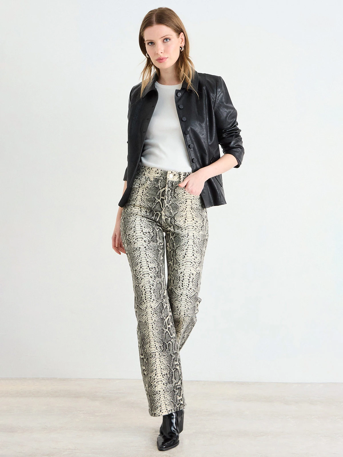 JEANS MUJER ASH ALGODÓN FLARE PRINT PITÓN - 1