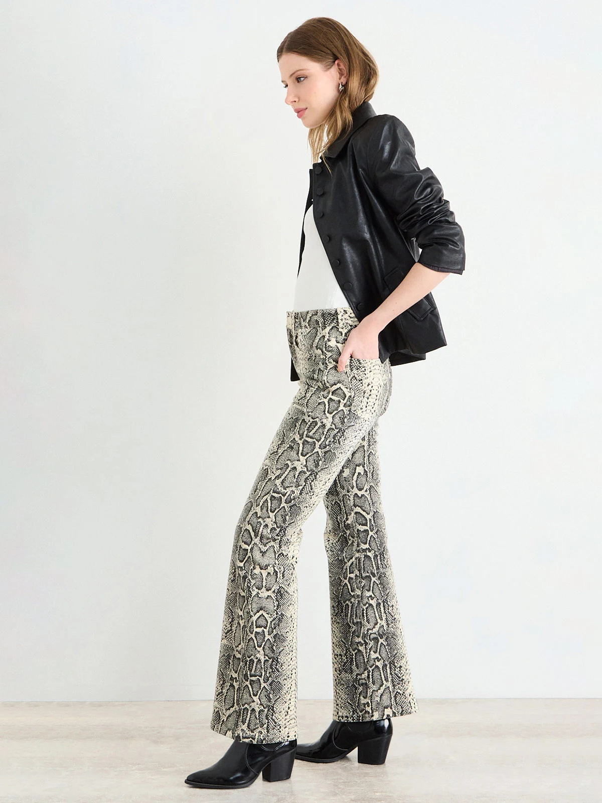 JEANS MUJER ASH ALGODÓN FLARE PRINT PITÓN - 2