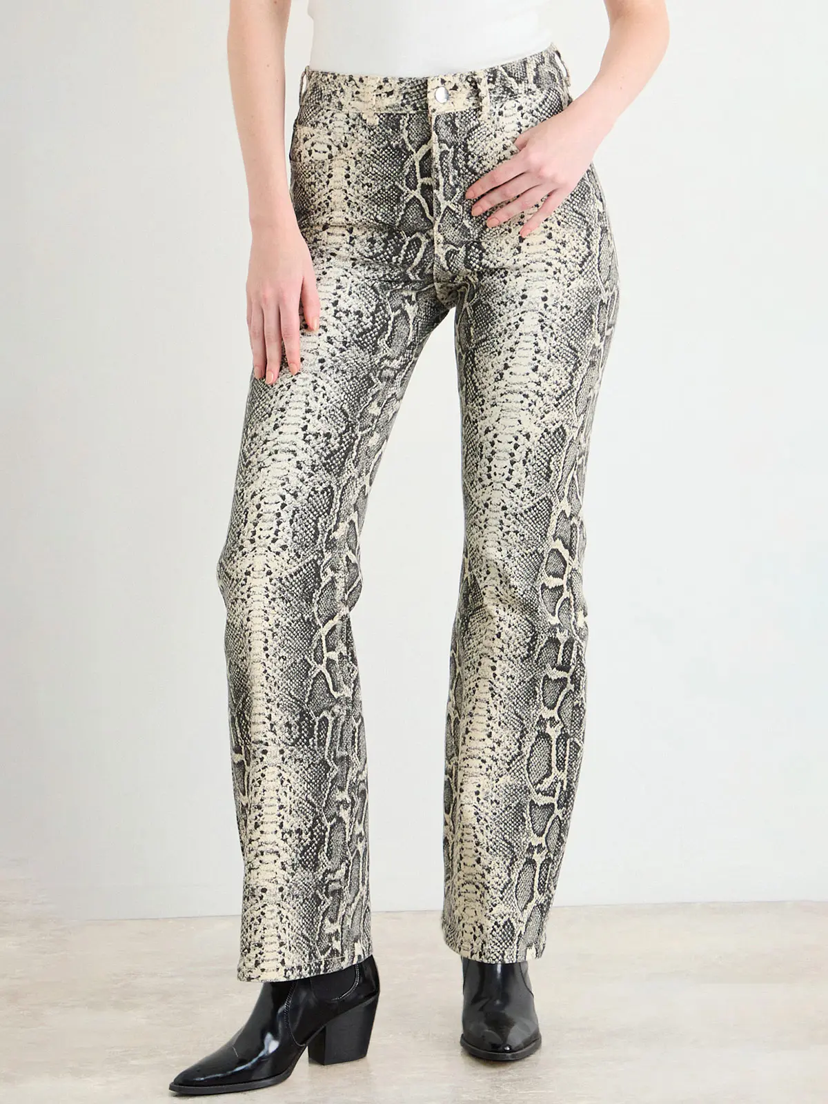 JEANS MUJER ASH ALGODÓN FLARE PRINT PITÓN - 3