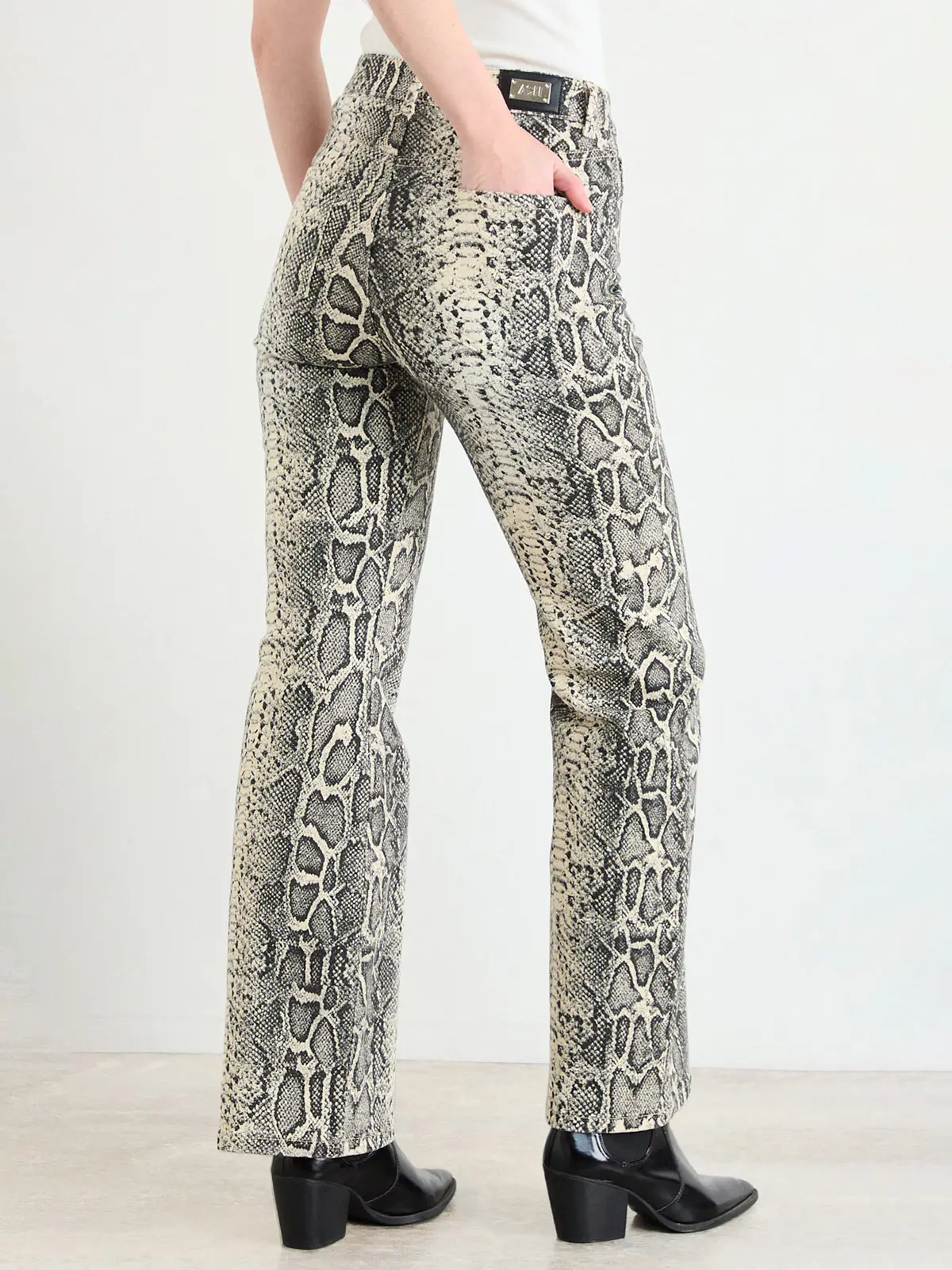 JEANS MUJER ASH ALGODÓN FLARE PRINT PITÓN - 4