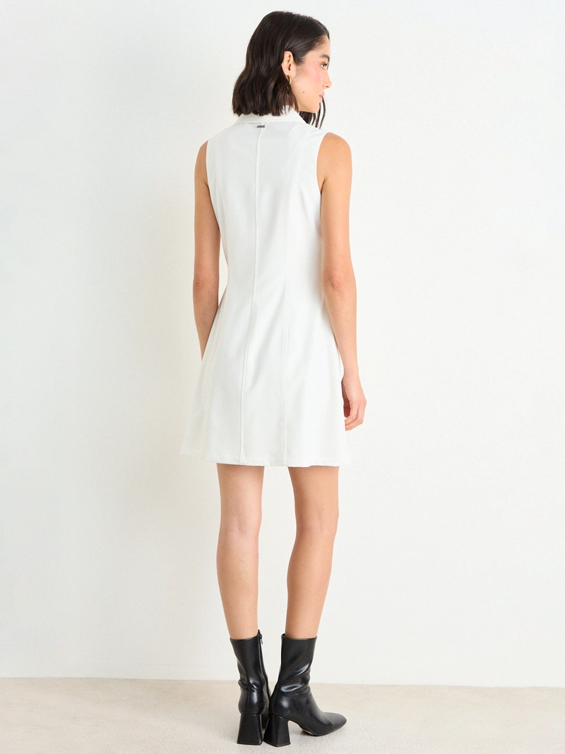 VESTIDO MUJER ASH CORTO LISO TIPO BLAZER - 4