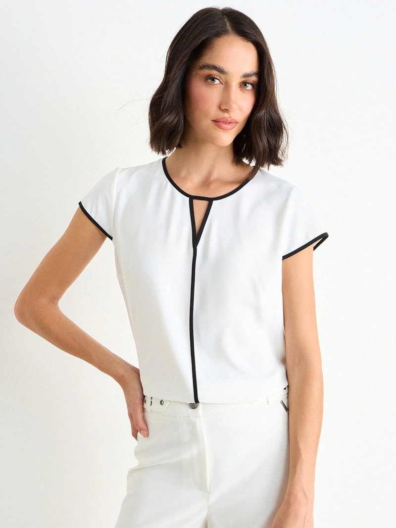 BLUSA MUJER ASH MANGA CORTA LISA - 3