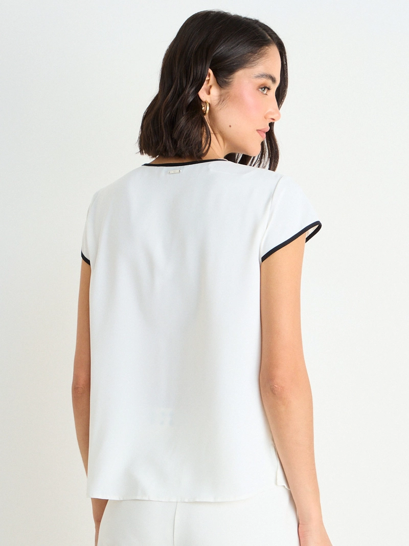 BLUSA MUJER ASH MANGA CORTA LISA - 4