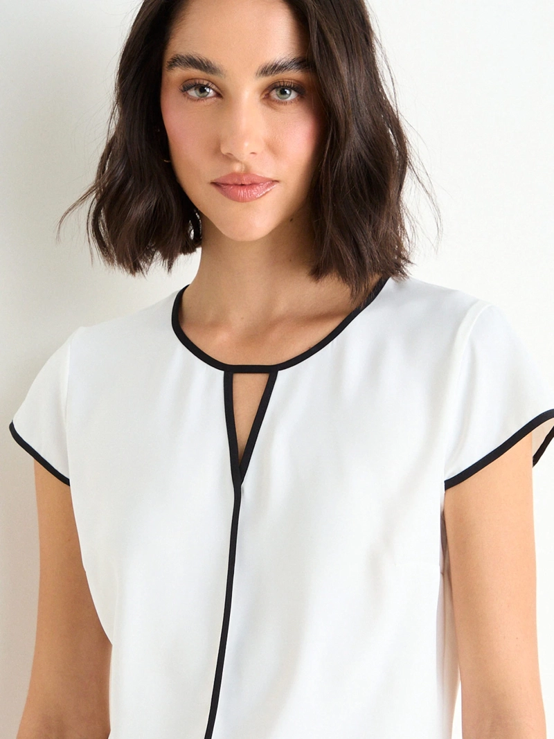 BLUSA MUJER ASH MANGA CORTA LISA - 5