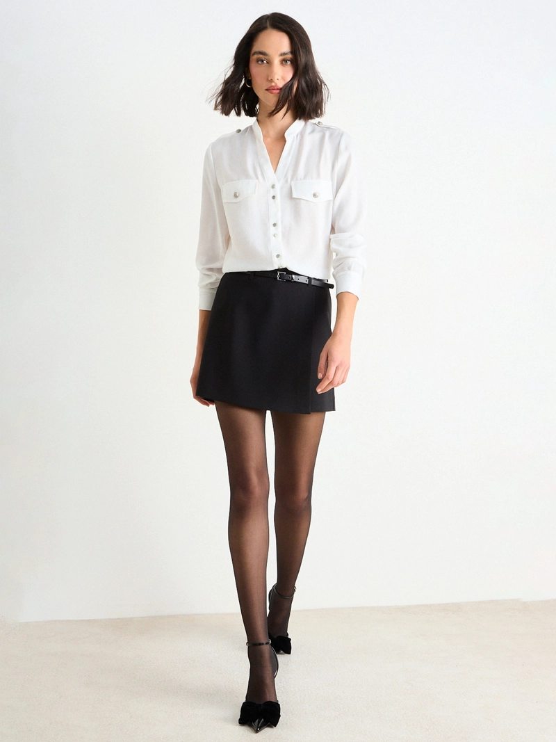 BLUSA MUJER ASH CUELLO MAO ABOTONADURA - 1