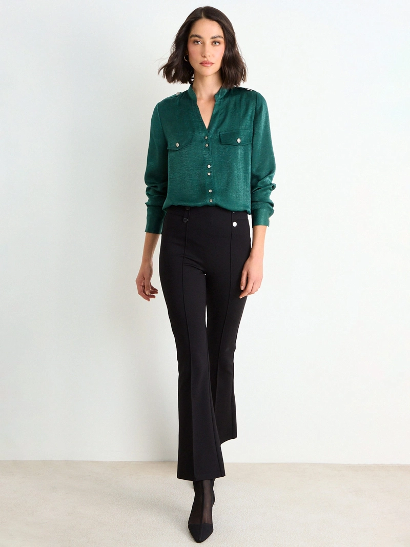 BLUSA MUJER ASH CUELLO MAO ABOTONADURA - 1