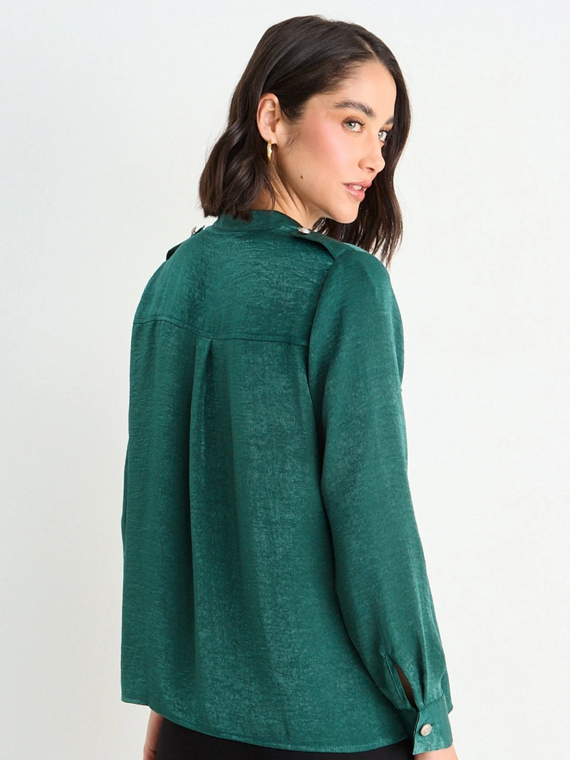 BLUSA MUJER ASH CUELLO MAO ABOTONADURA - 4