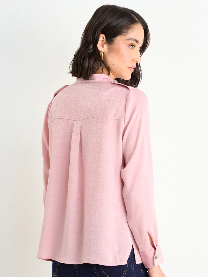 BLUSA MUJER ASH CUELLO MAO ABOTONADURA - 4
