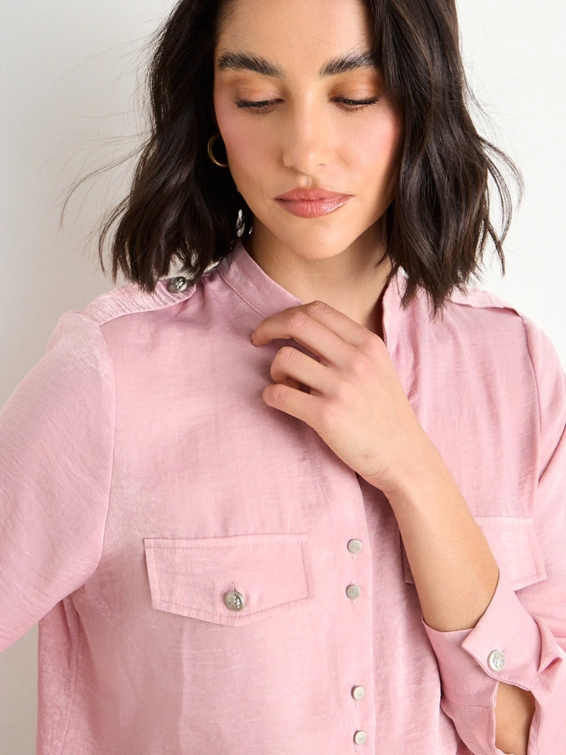 BLUSA MUJER ASH CUELLO MAO ABOTONADURA - 5