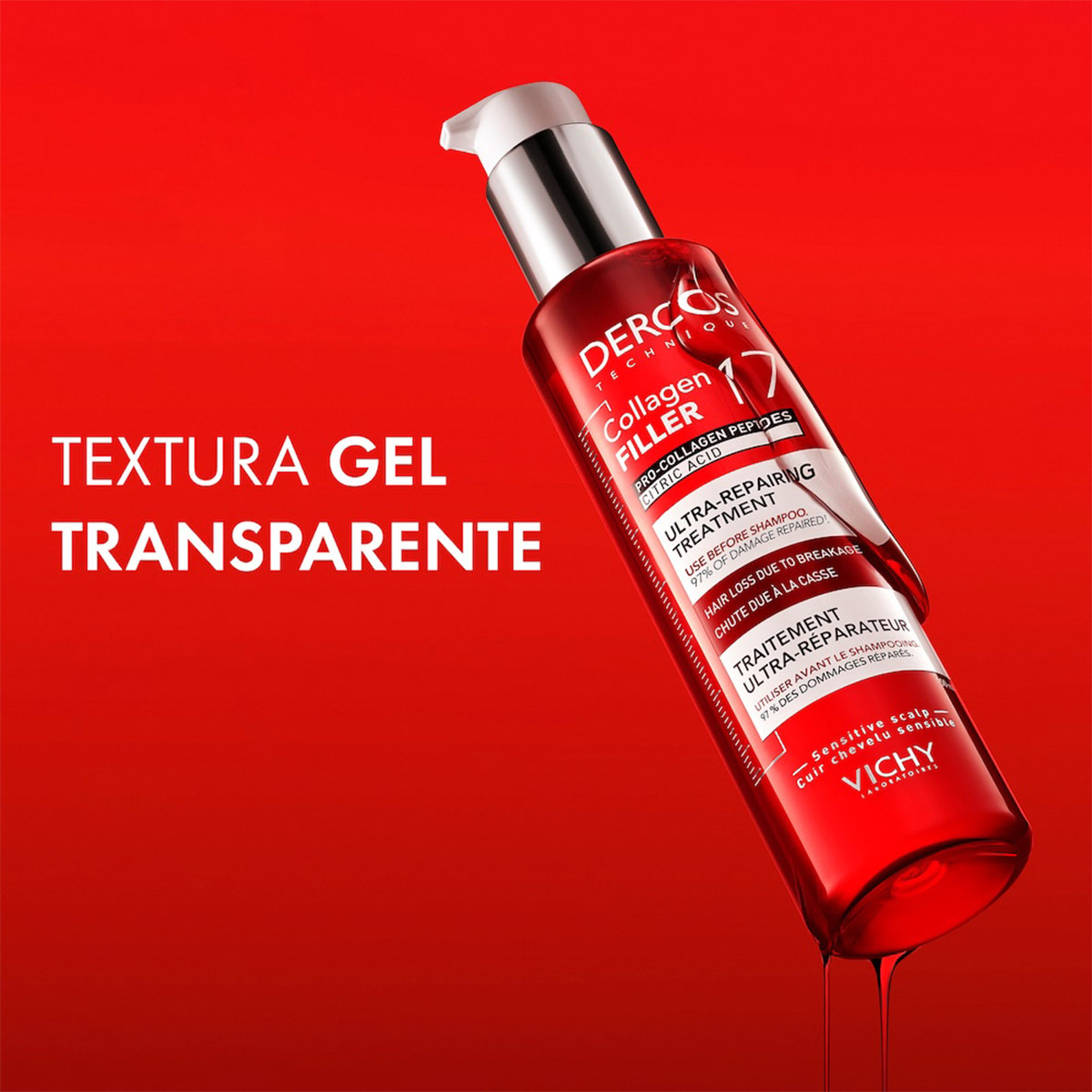 TRATAMIENTO PRE-SHAMPOO VICHY DERCOS COLLAGEN 17 FILLER ULTRA REPARADOR 150ML - 7