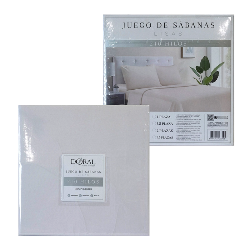 JUEGO DE SÁBANAS DORAL LISAS 2 PLAZAS ROSADO - 4