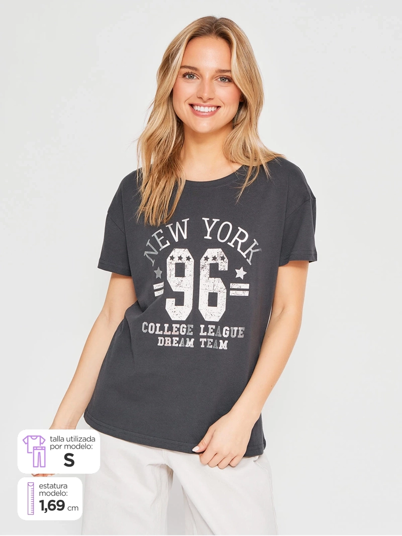 POLERA MUJER INDEX ALGODÓN MANGA CORTA - 1