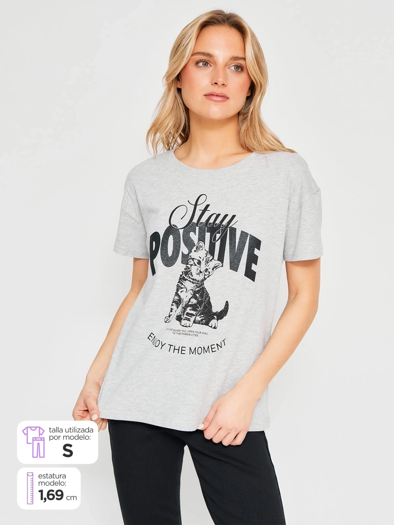 POLERA MUJER INDEX ALGODÓN MANGA CORTA - 1