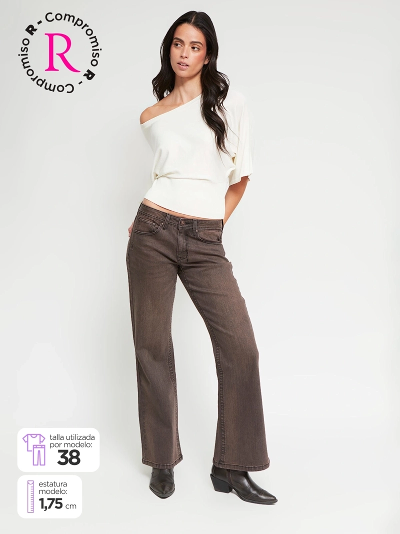 JEANS MUJER INDEX ALGODÓN FLARE RELAX