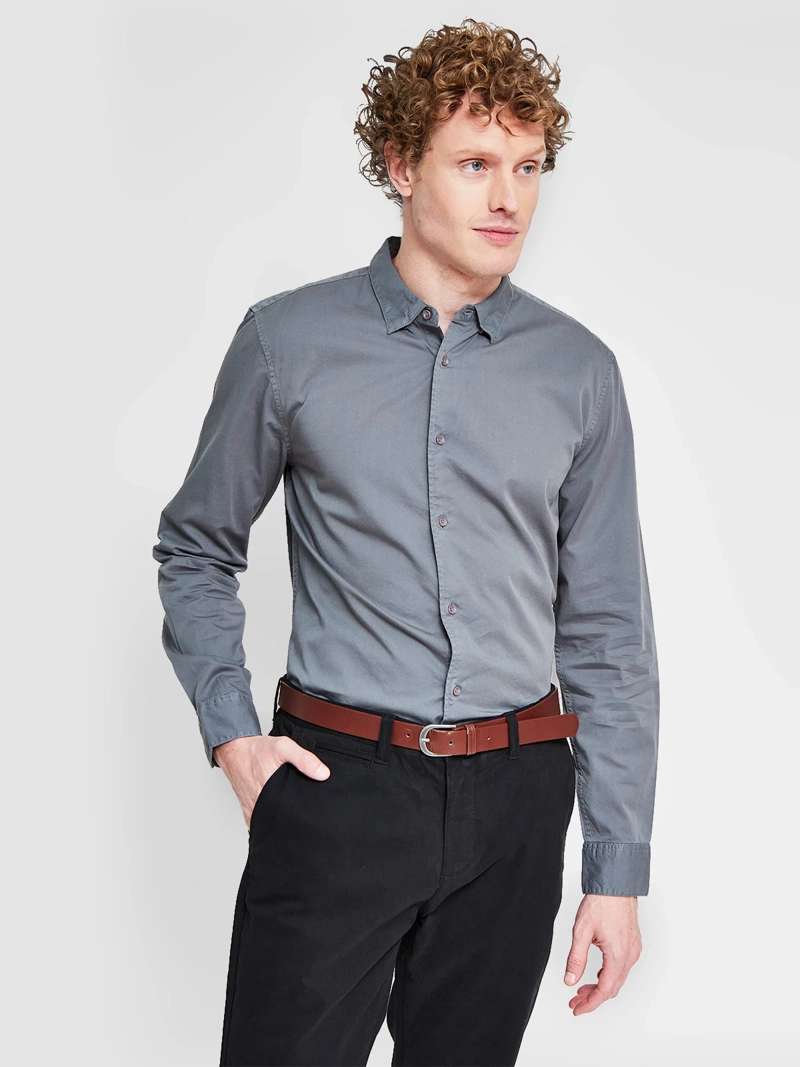 CAMISA HOMBRE MARQUIS ALGODÓN MANGA LARGA LAVADA - 1