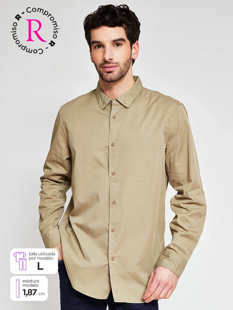 CAMISA HOMBRE MARQUIS ALGODÓN MANGA LARGA LAVADA - 1