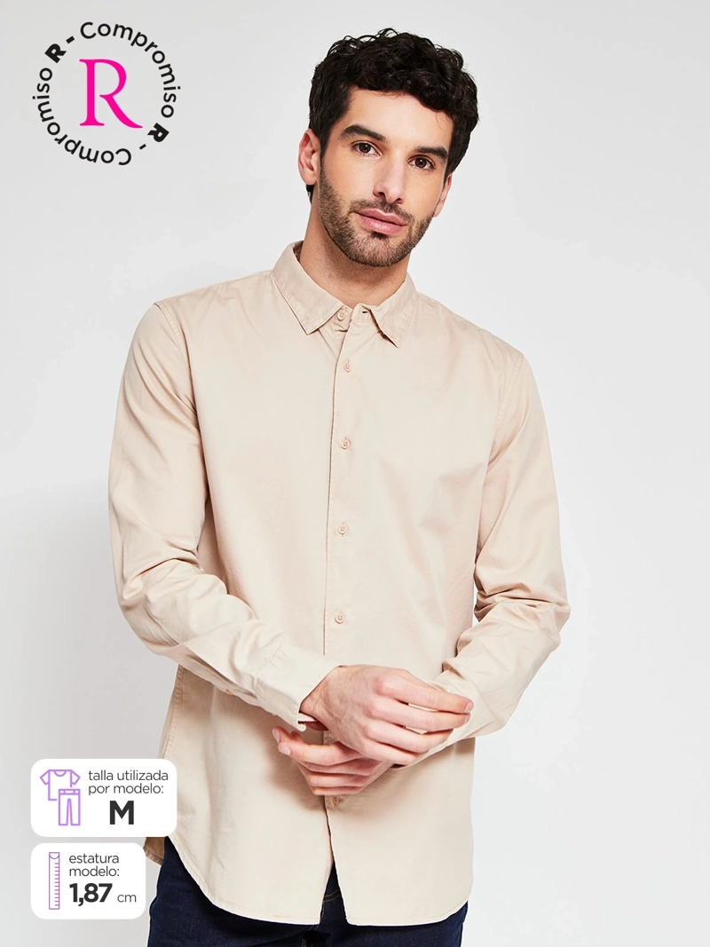 CAMISA HOMBRE MARQUIS ALGODÓN MANGA LARGA LAVADA - 1