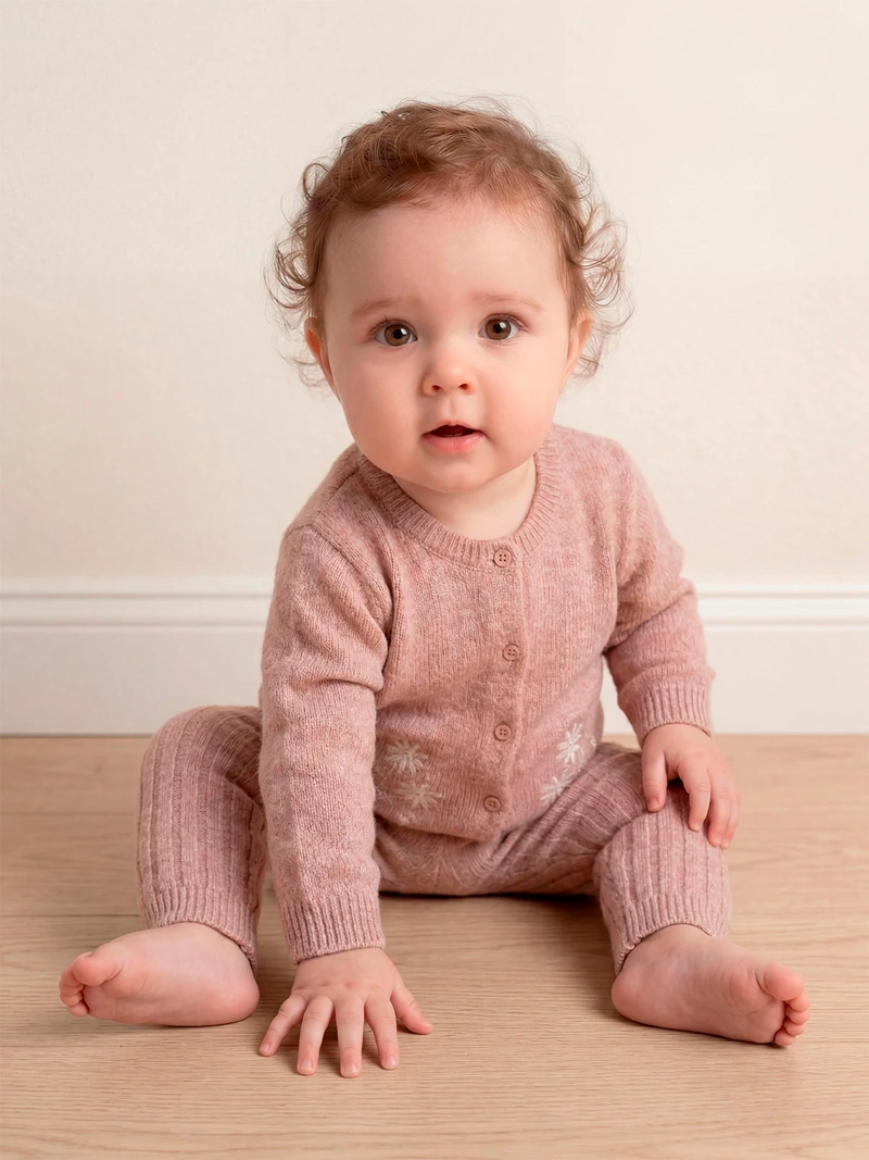 CONJUNTO SWEATER + CALZA NIÑA BABY HARVEST TEJIDA - 1