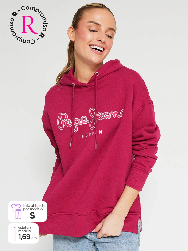 POLERÓN MUJER PEPE JEANS ALGODÓN PRINT HOODIE - 1