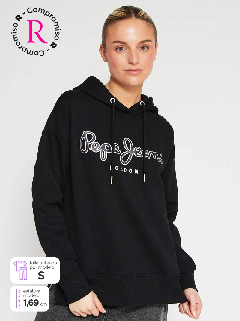 POLERÓN MUJER PEPE JEANS ALGODÓN PRINT HOODIE - 1