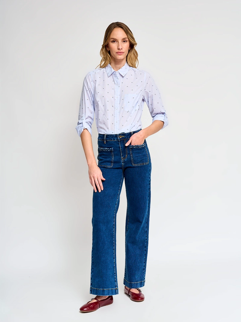 BLUSA MUJER REGATTA ALGODÓN MANGA LARGA CAMISERA - 5