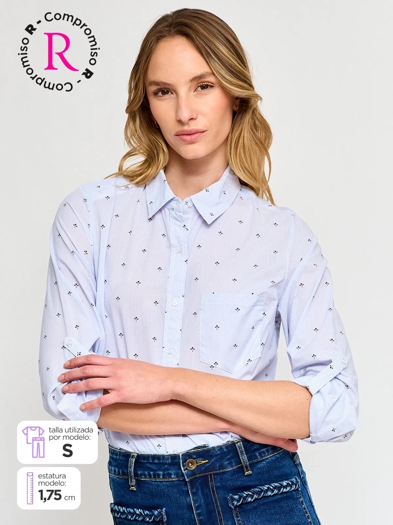 BLUSA MUJER REGATTA ALGODÓN MANGA LARGA CAMISERA - 1