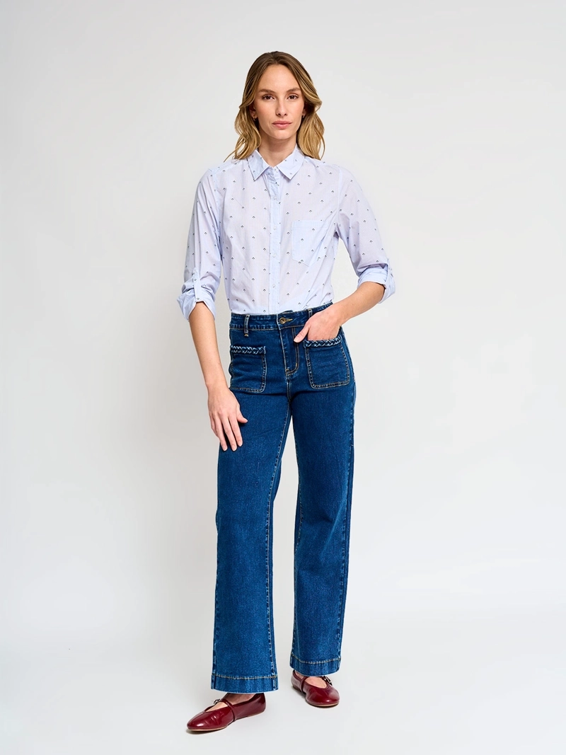 BLUSA MUJER REGATTA ALGODÓN MANGA LARGA CAMISERA - 5