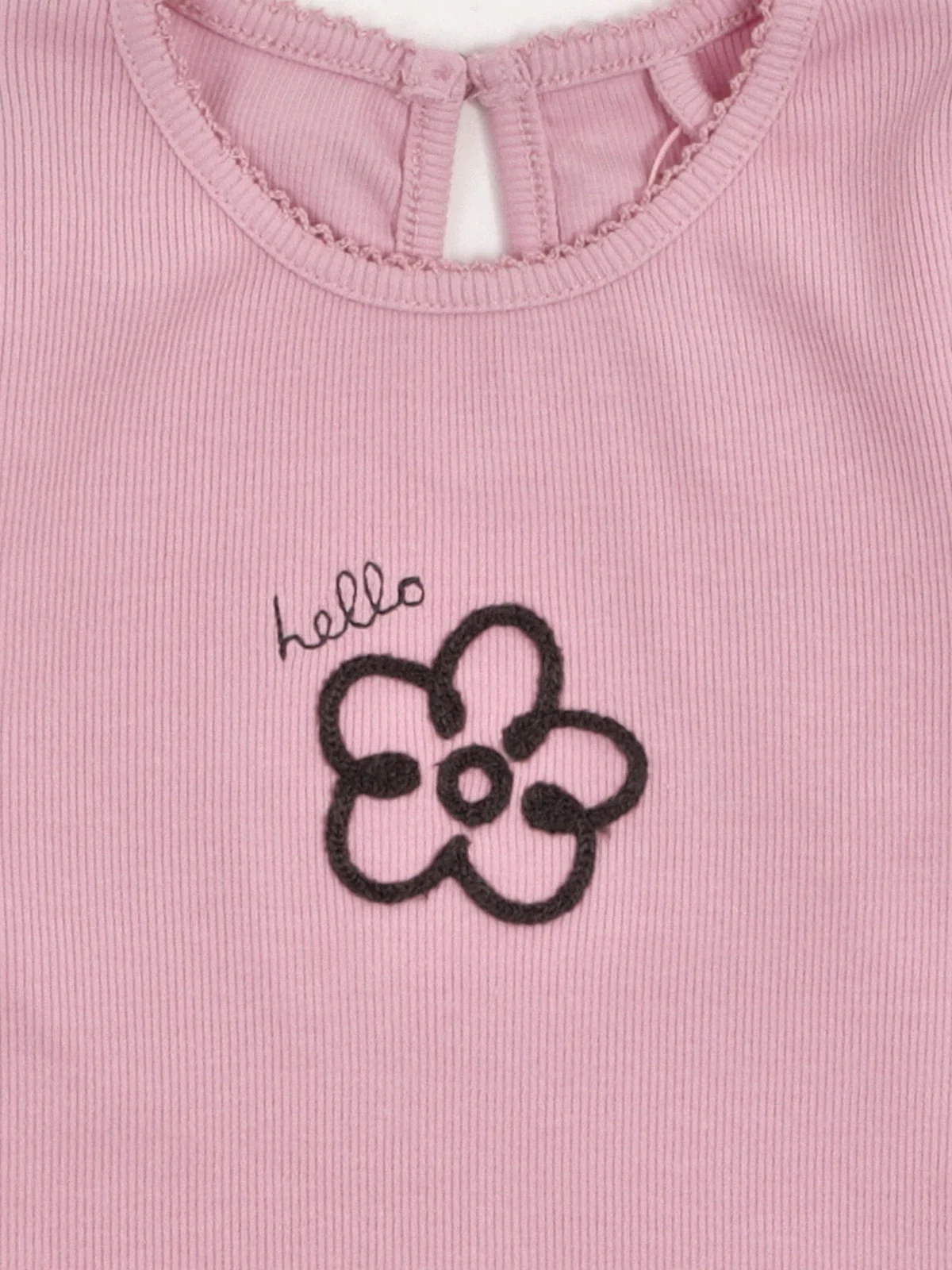 POLERA NIÑA BABY HARVEST ALGODÓN MANGA LARGA RIB LISA VUELOS - 6