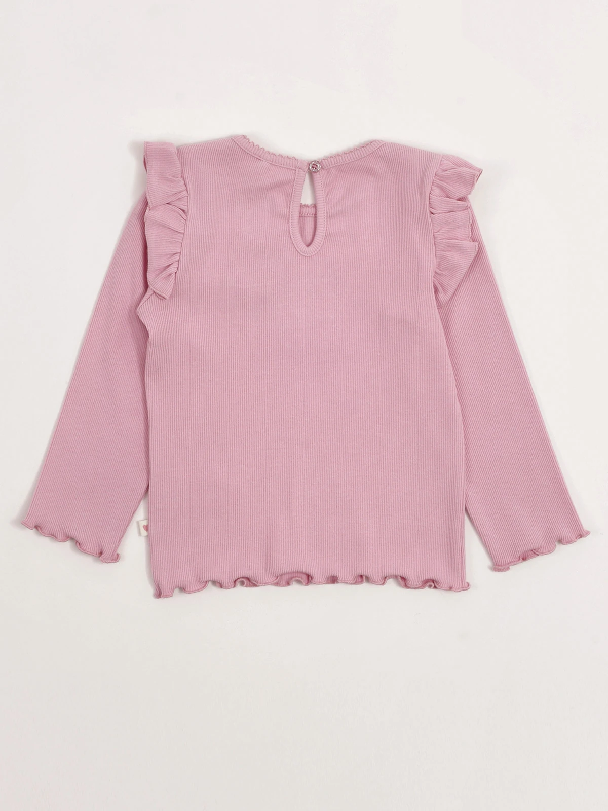 POLERA NIÑA BABY HARVEST ALGODÓN MANGA LARGA RIB LISA VUELOS - 4