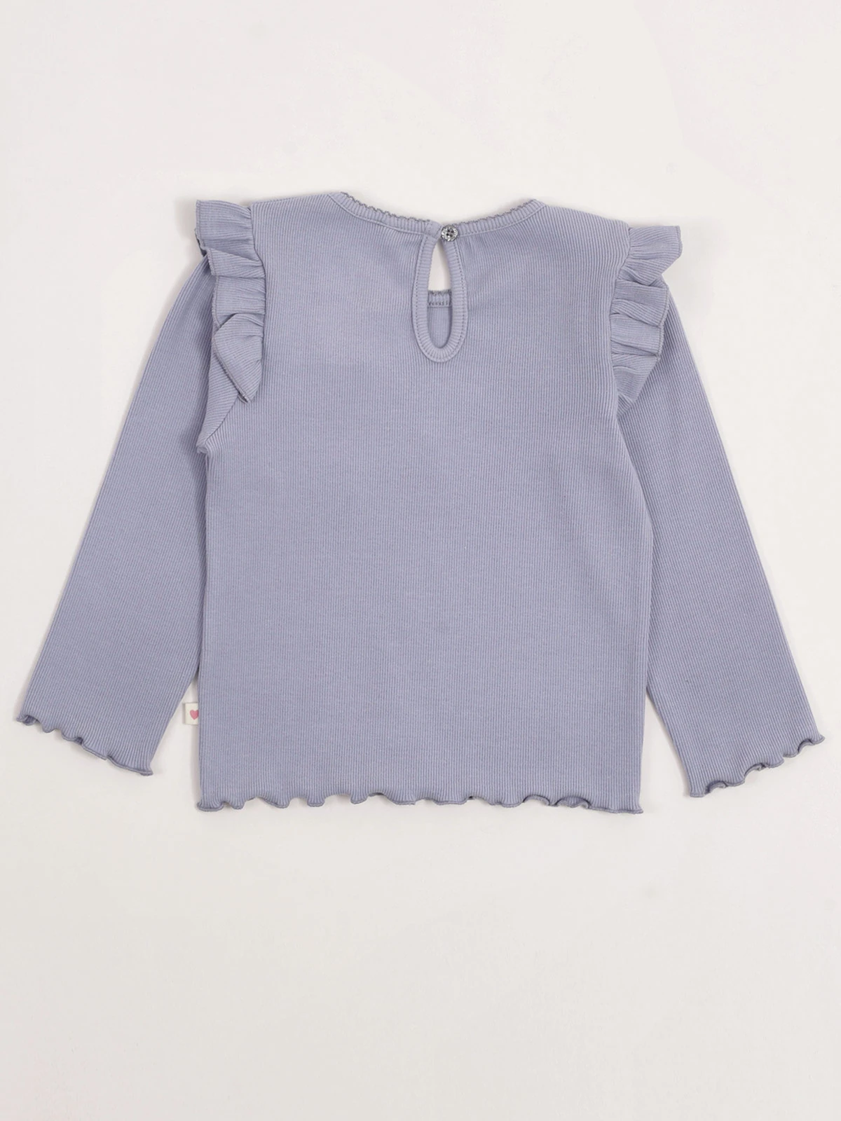 POLERA NIÑA BABY HARVEST ALGODÓN MANGA LARGA RIB LISA VUELOS - 4