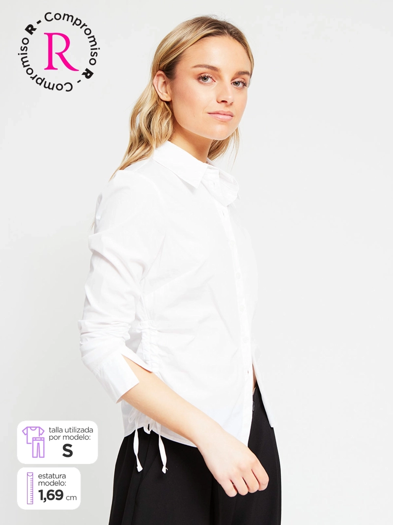 BLUSA MUJER INDEX ALGODÓN MANGA LARGA ENTALLADA - 1