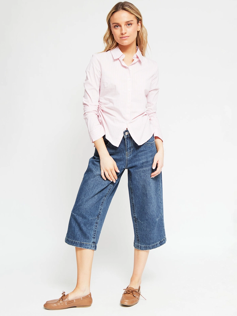 BLUSA MUJER INDEX ALGODÓN MANGA LARGA ENTALLADA - 5