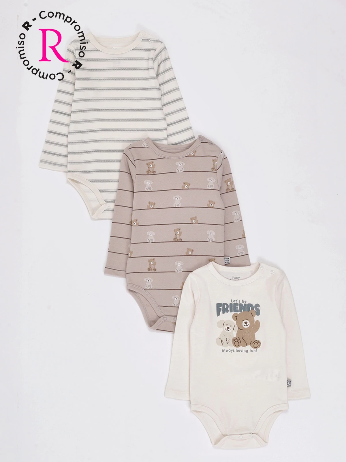 PACK X3 BODY NIÑO BABY HARVEST COLOR